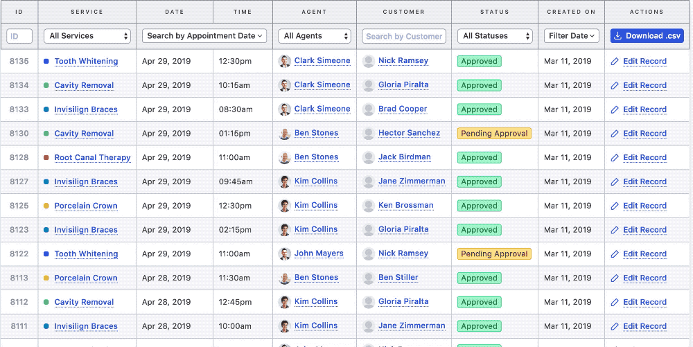 appointments page general tab